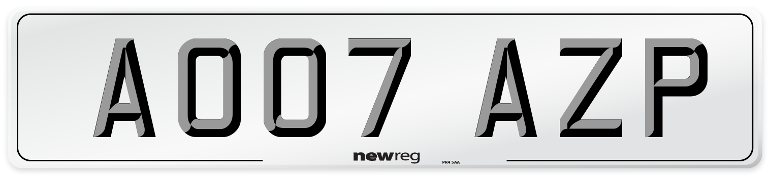AO07 AZP Number Plate from New Reg
